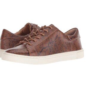 Patricia Nash UMA Travel Map Print Brown Leather Sneakers 8